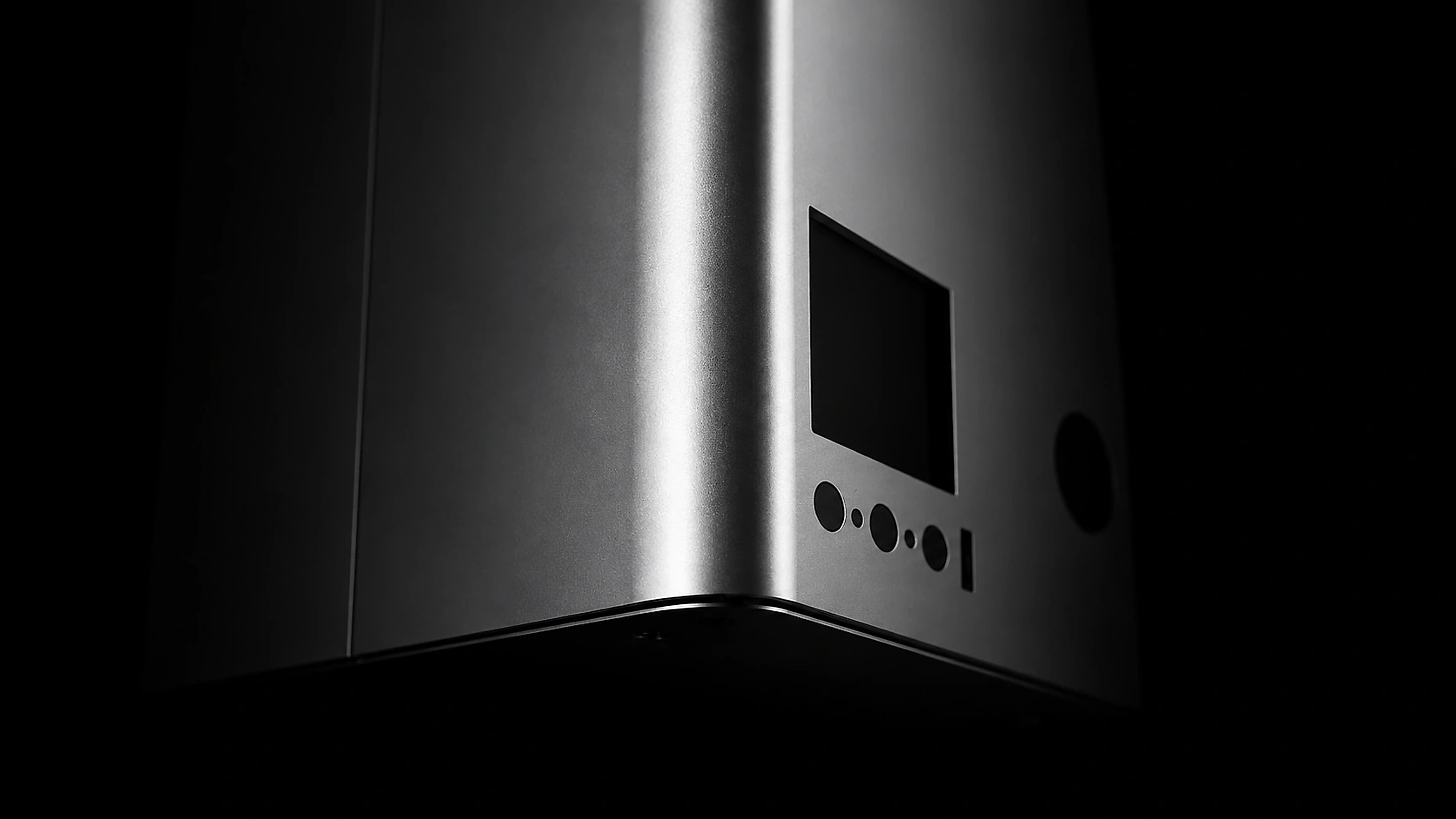 Built-in display on the Zuture unit showing indoor and outdoor air quality side by side